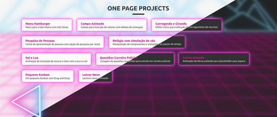Horizonte em neon com montanhas ao fundo